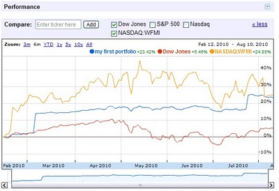 investment portfolio charting from Google Finance