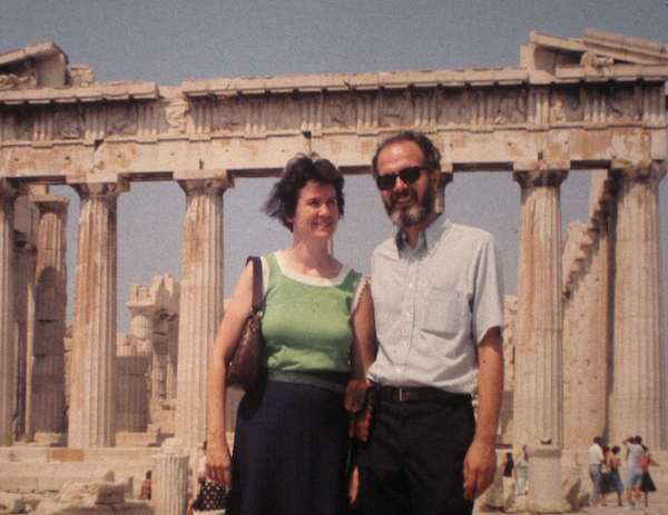 my parents in front of the Acropolis in Athens, Greece