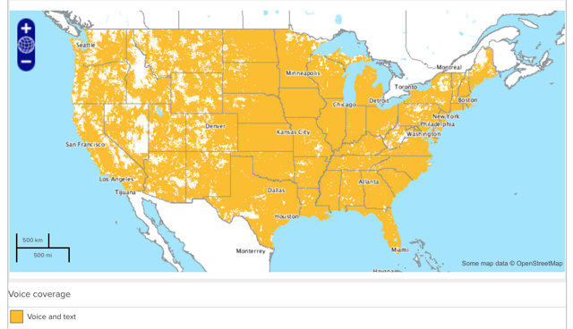 map of the USA showing Ting coverage